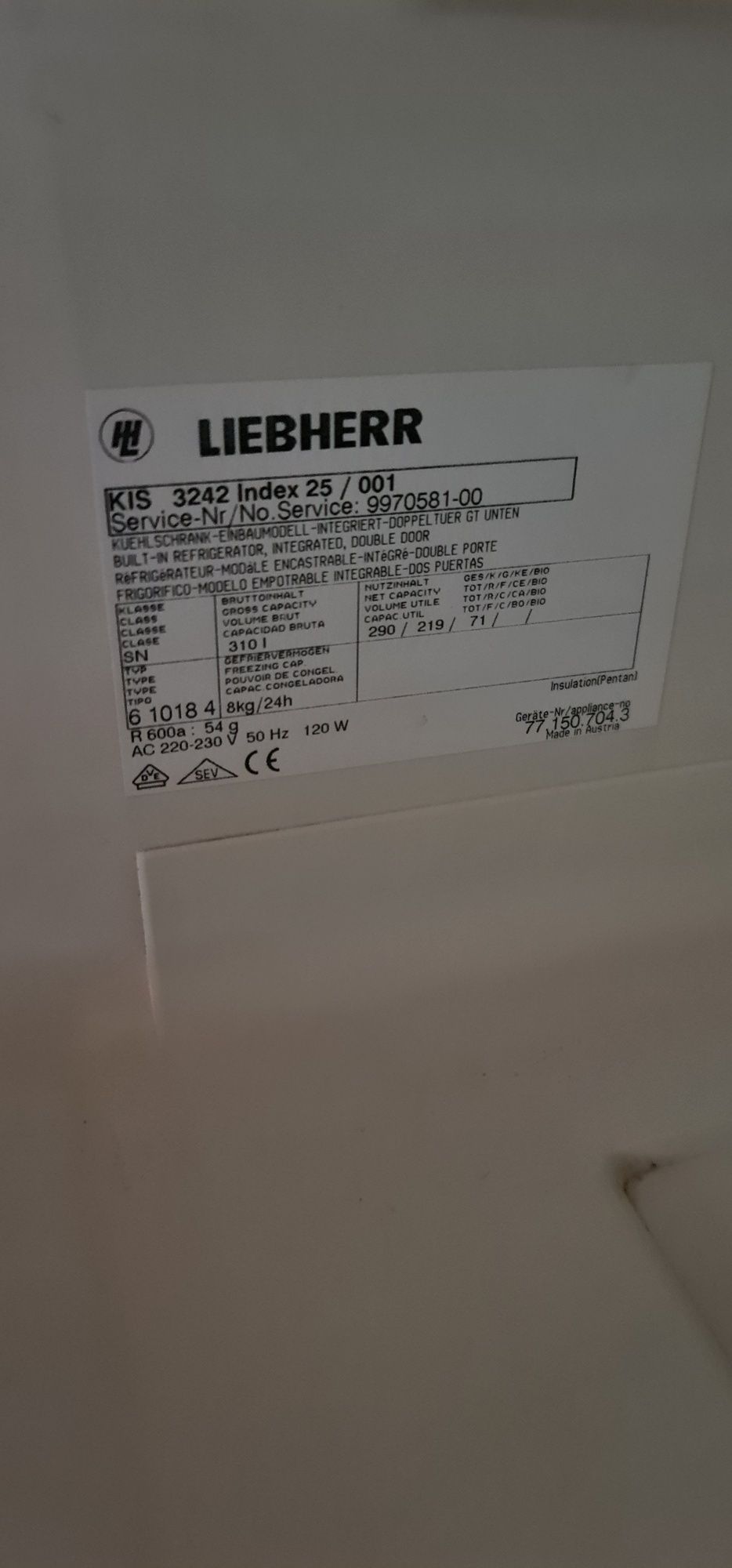 Lodówka do zabudowy Liebherr