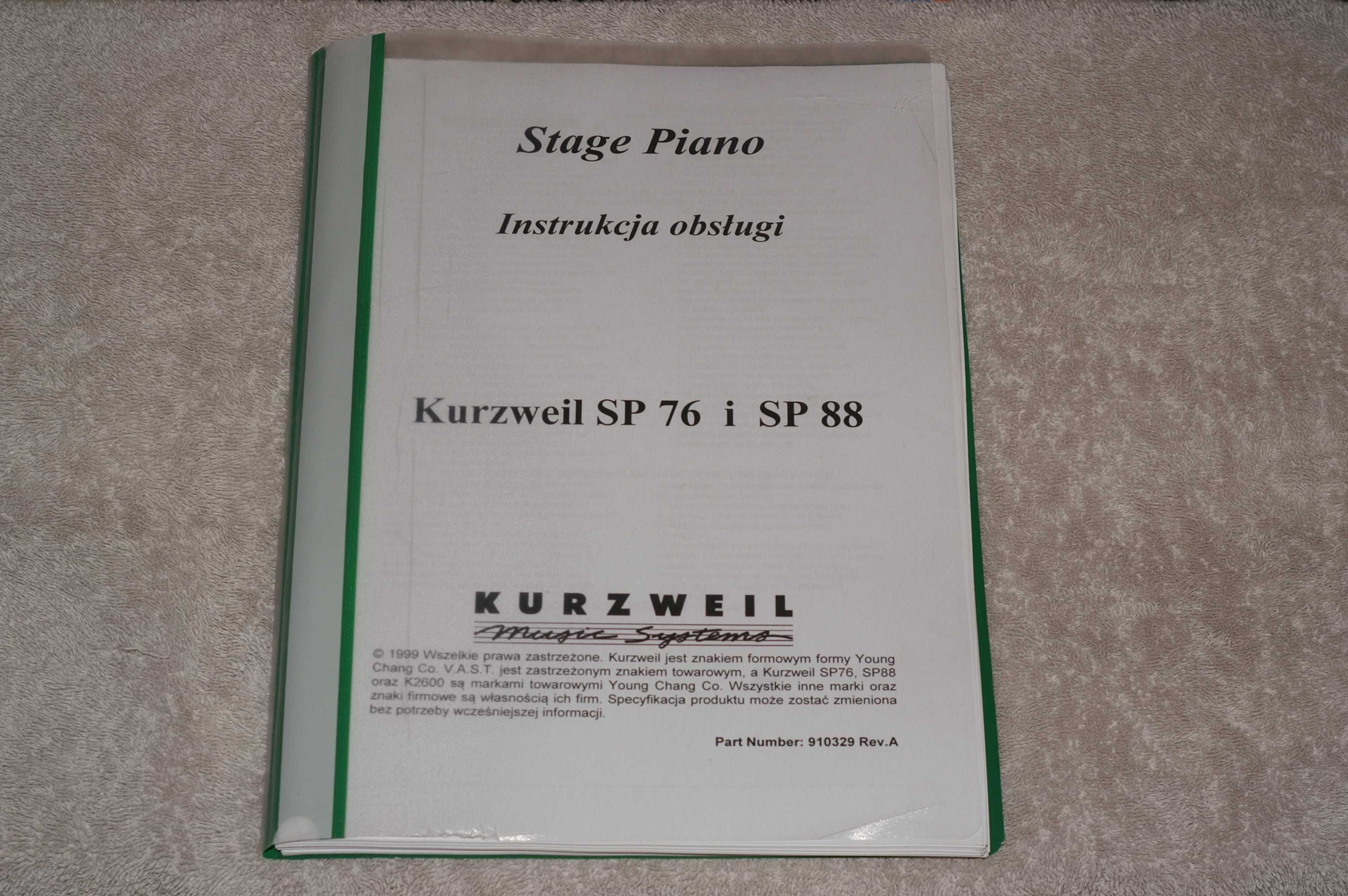 Kurzweil Steige Piano SP - instrukcja w j. polskim