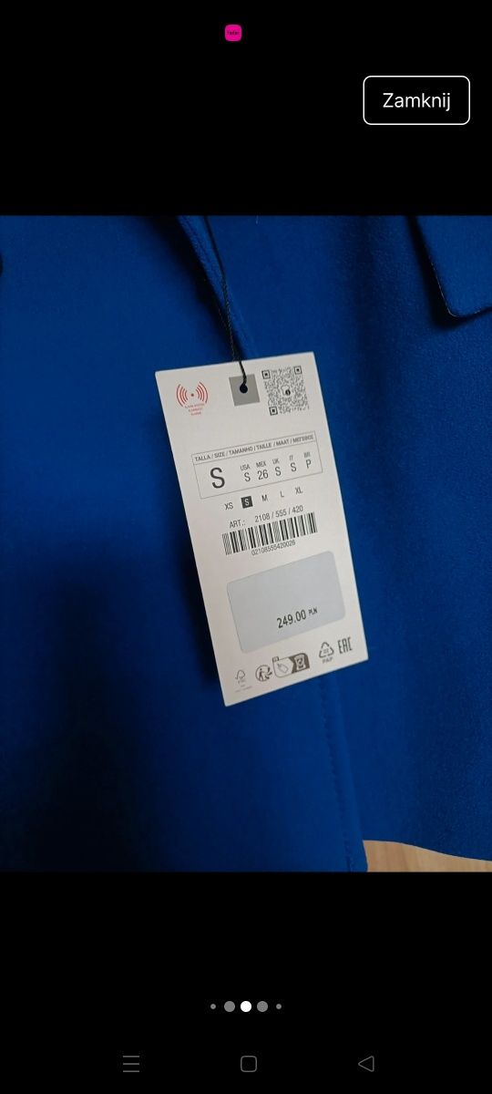 Chabrowa marynarka żakiet damski Zara S 36