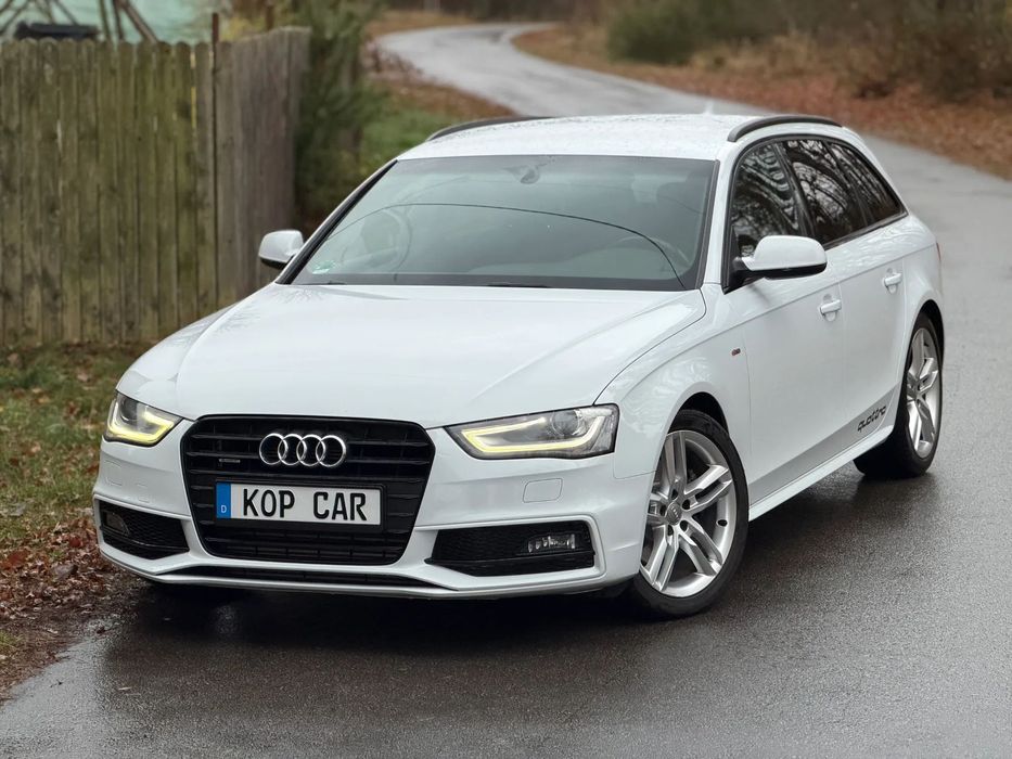 Audi A4 Avant B8 2.0 TDI Quattro Manual 2x S line Biała 177KM Navi Skóra Biała perła
