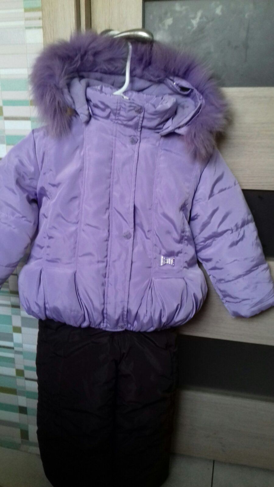 Зимовий комплект для дівчинки куртка пуховик штани теплі