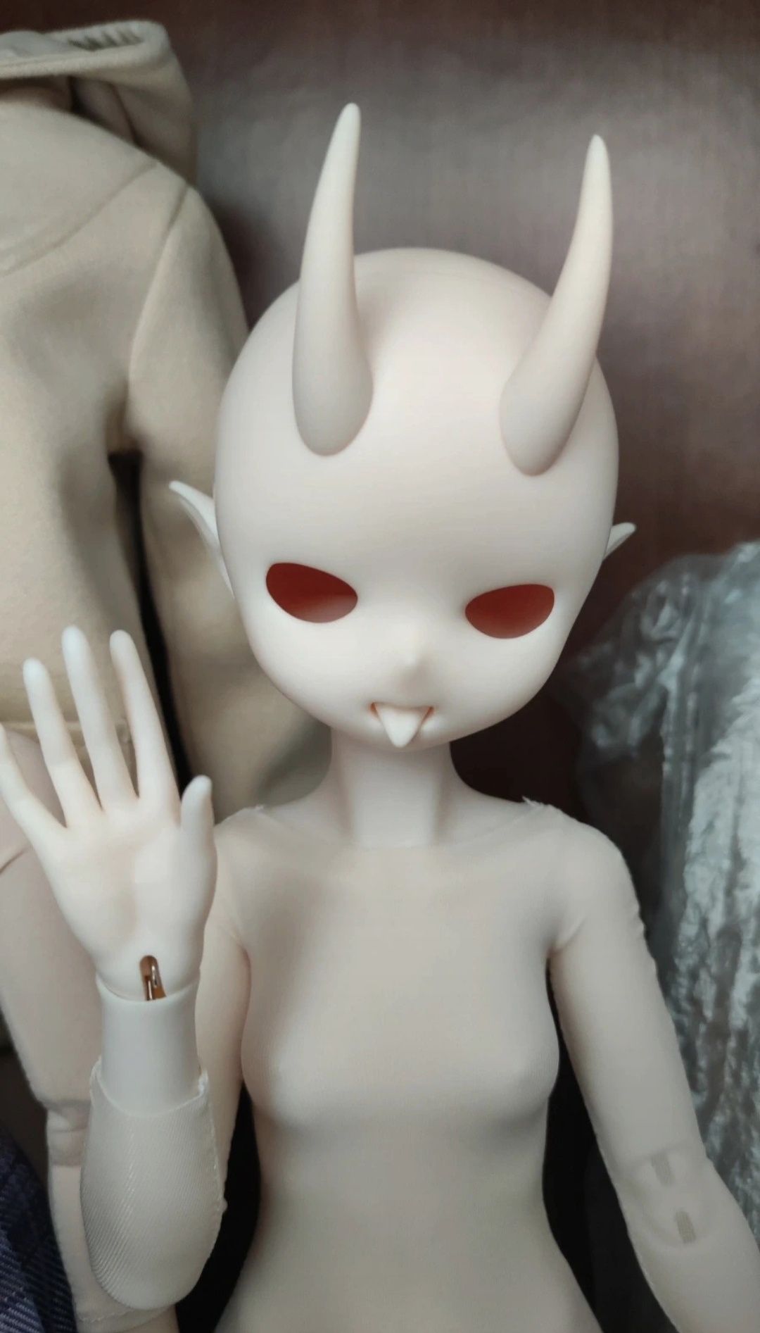 Bjd Dollfie lalka demon głowa z wymiennymi ustami
