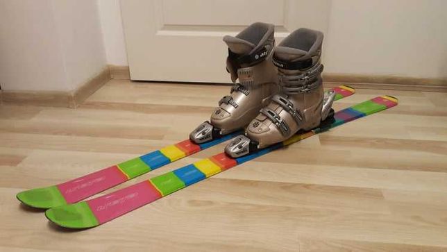 Komplet buty narciarskie + narty damskie ELAN 130 cm + wiązania