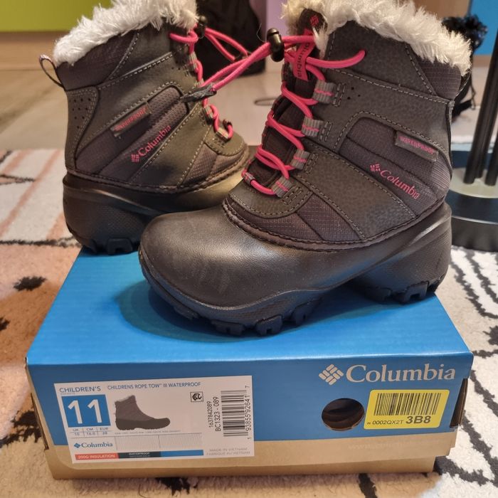 Buty zimowe śniegowce Columbia Kids Rope Tow III Waterproof r. 28