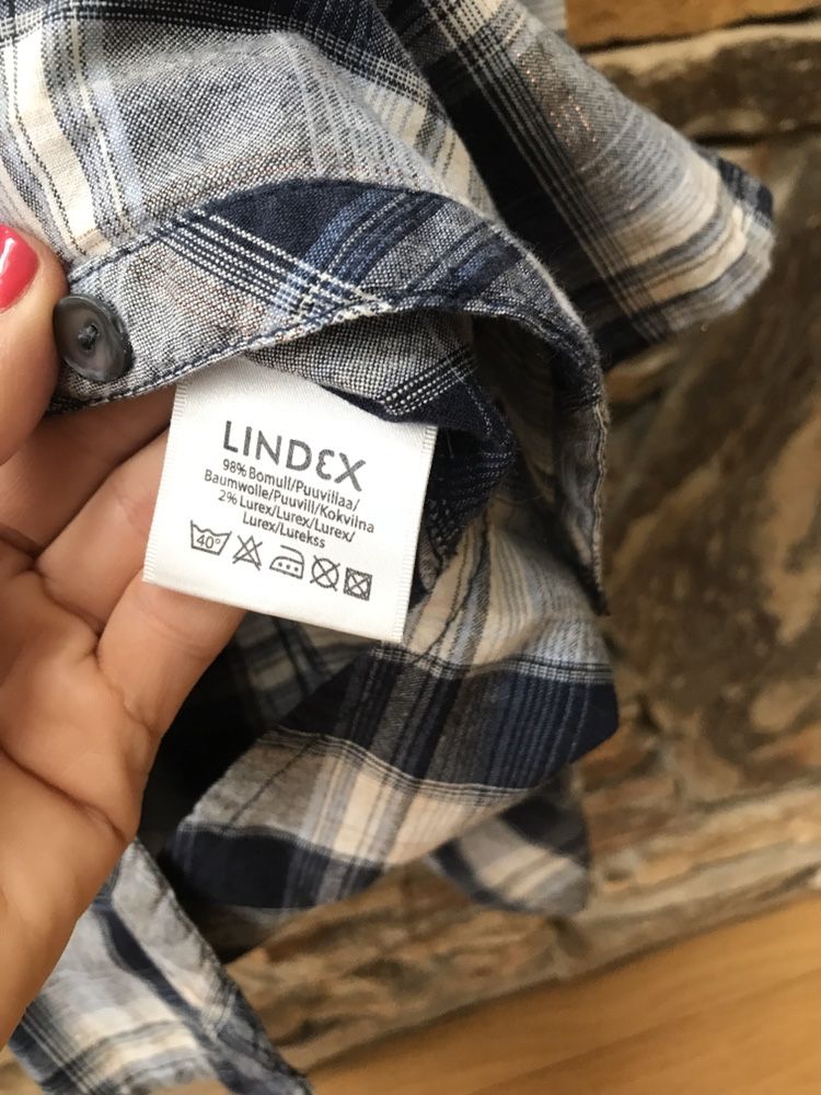 Koszula damska Lindex S/M granat/ecru