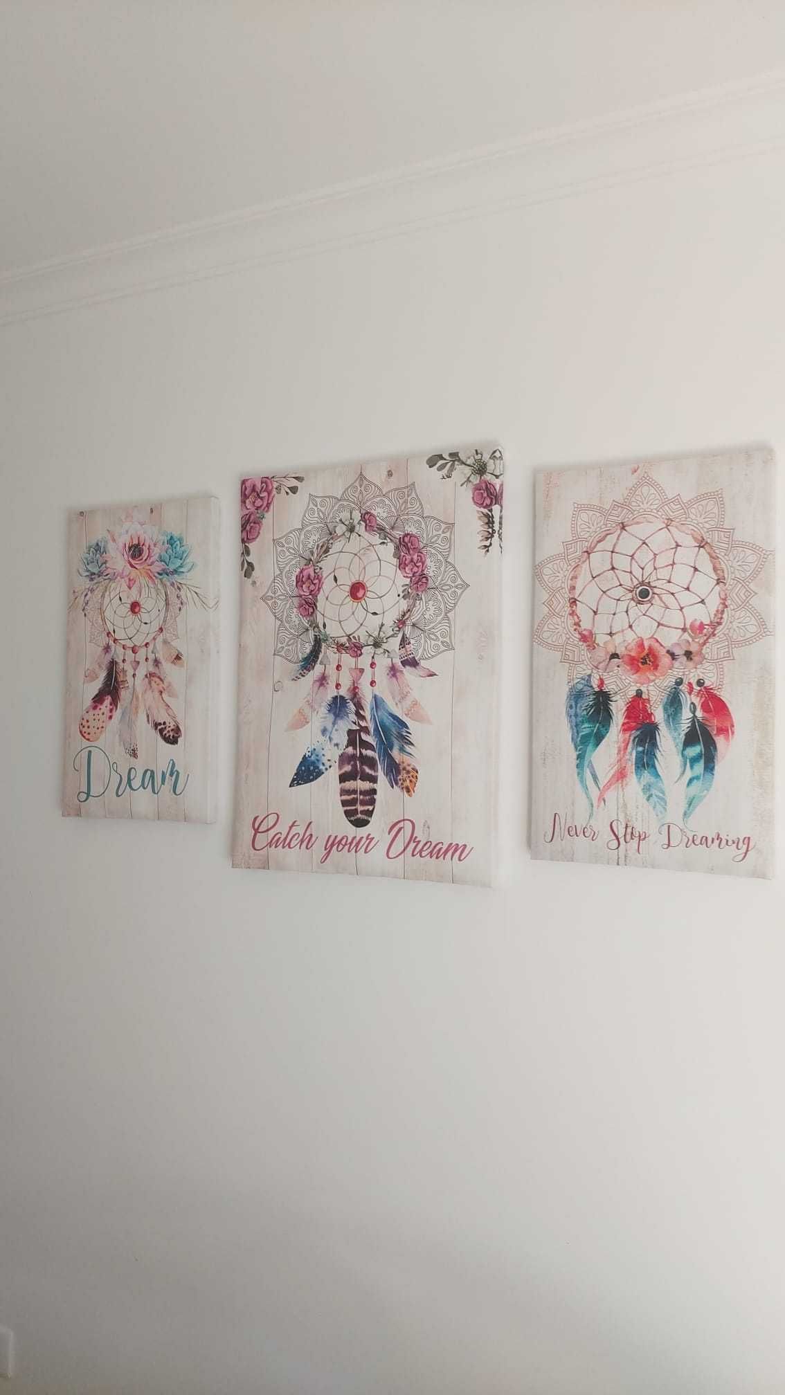 Conjunto de 3 Quadros Dreamcatcher – Boho Chic!