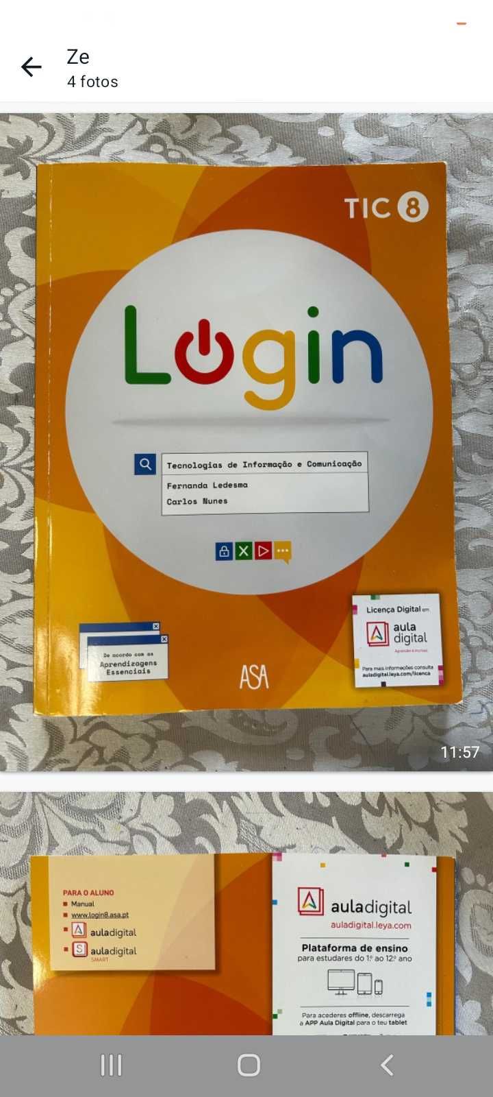 Login 8 - TIC  - 8º ano -Manual escolar