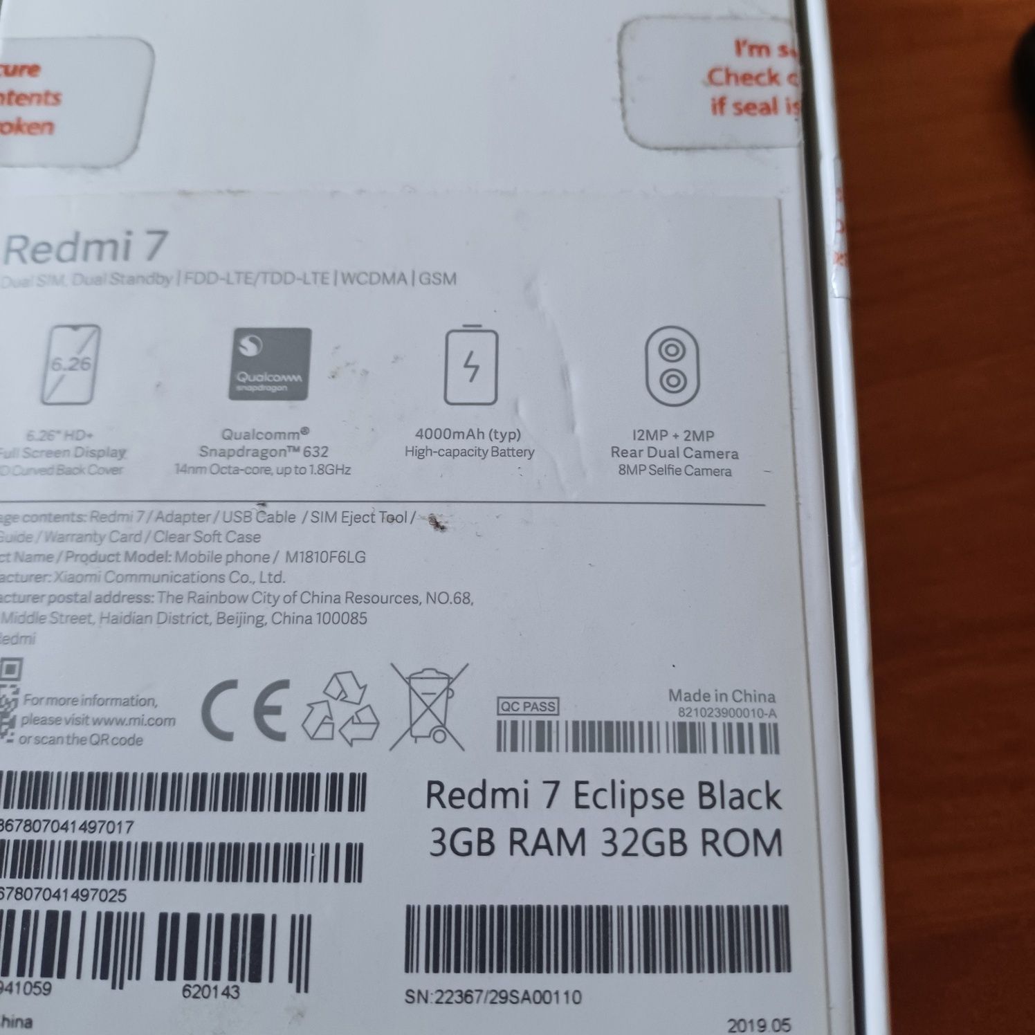 Redmi 7 3/32 uszkodzony