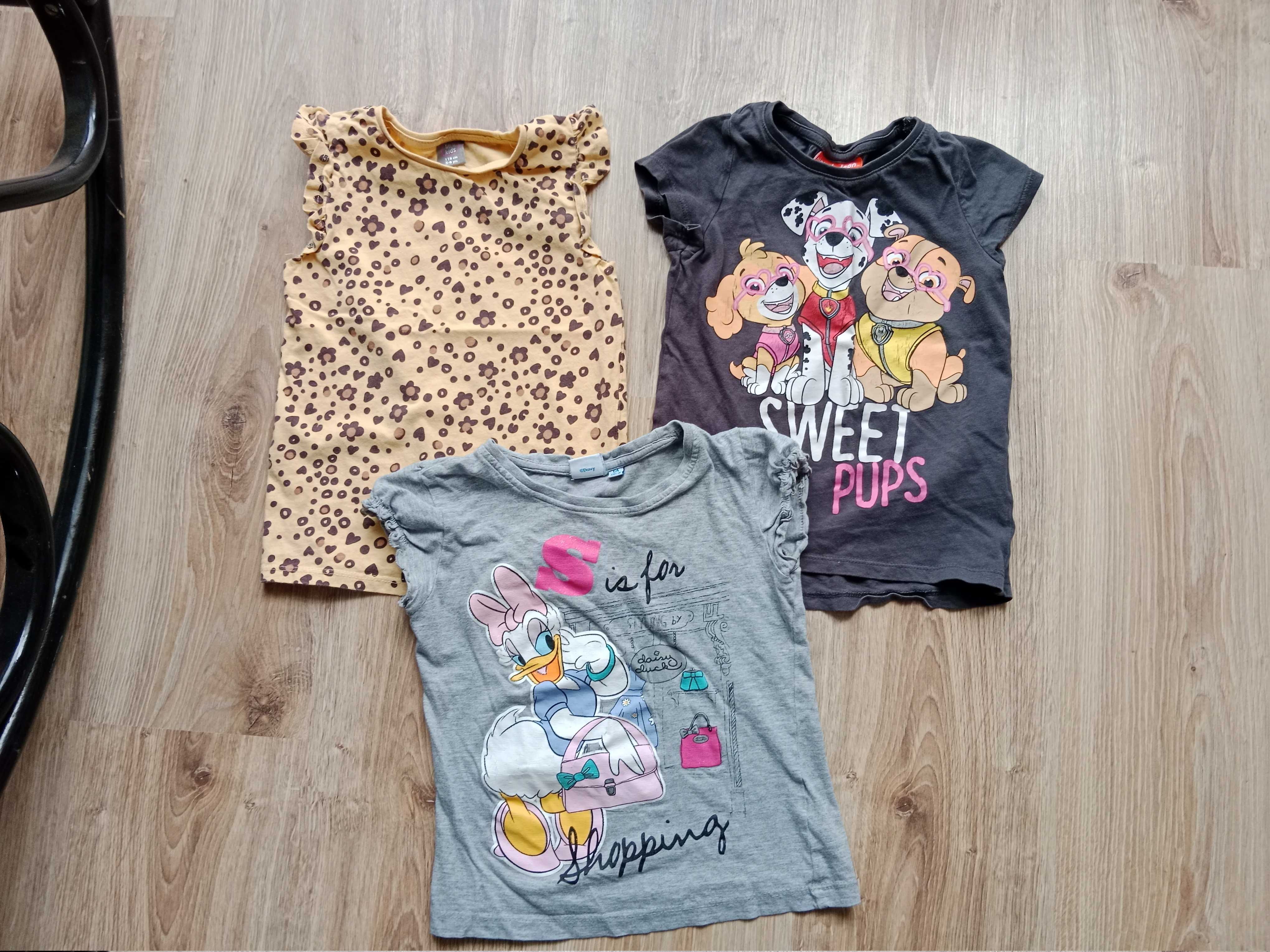3 koszulki t-shirty bluzeczki rozm 116 cm