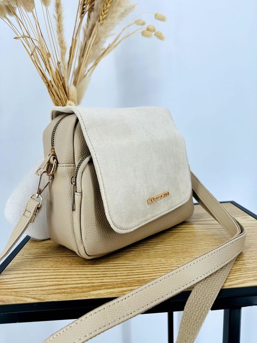 Nowa mała torebka klapa zamsz Marco contti