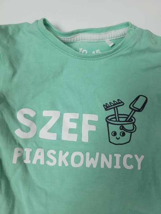 Komplet na lato dla chłopca r. 80, body i rampers