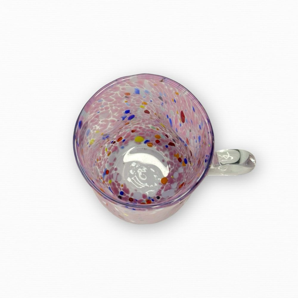 Kubek szkło murano millefiori włoskie luksusowe różowy design B41204