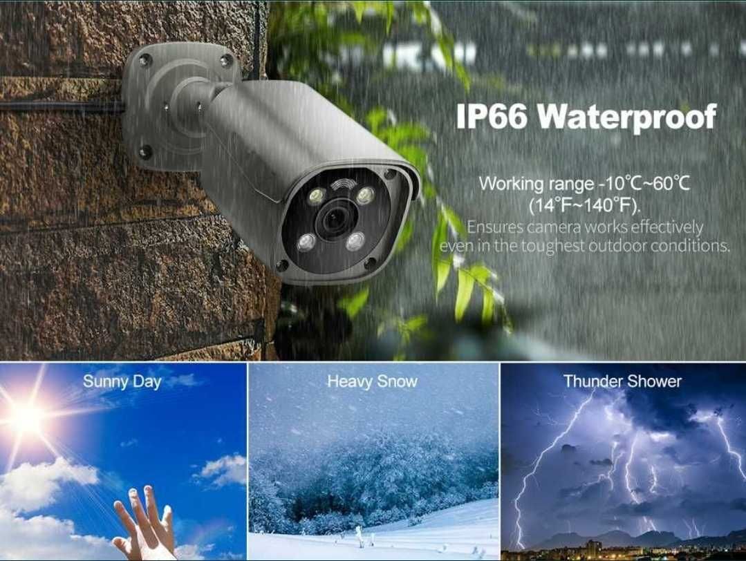 Kamera IP Ultra HD 8mpx 4K POE dwukierunkowe audio ONVIF metalowa IP66