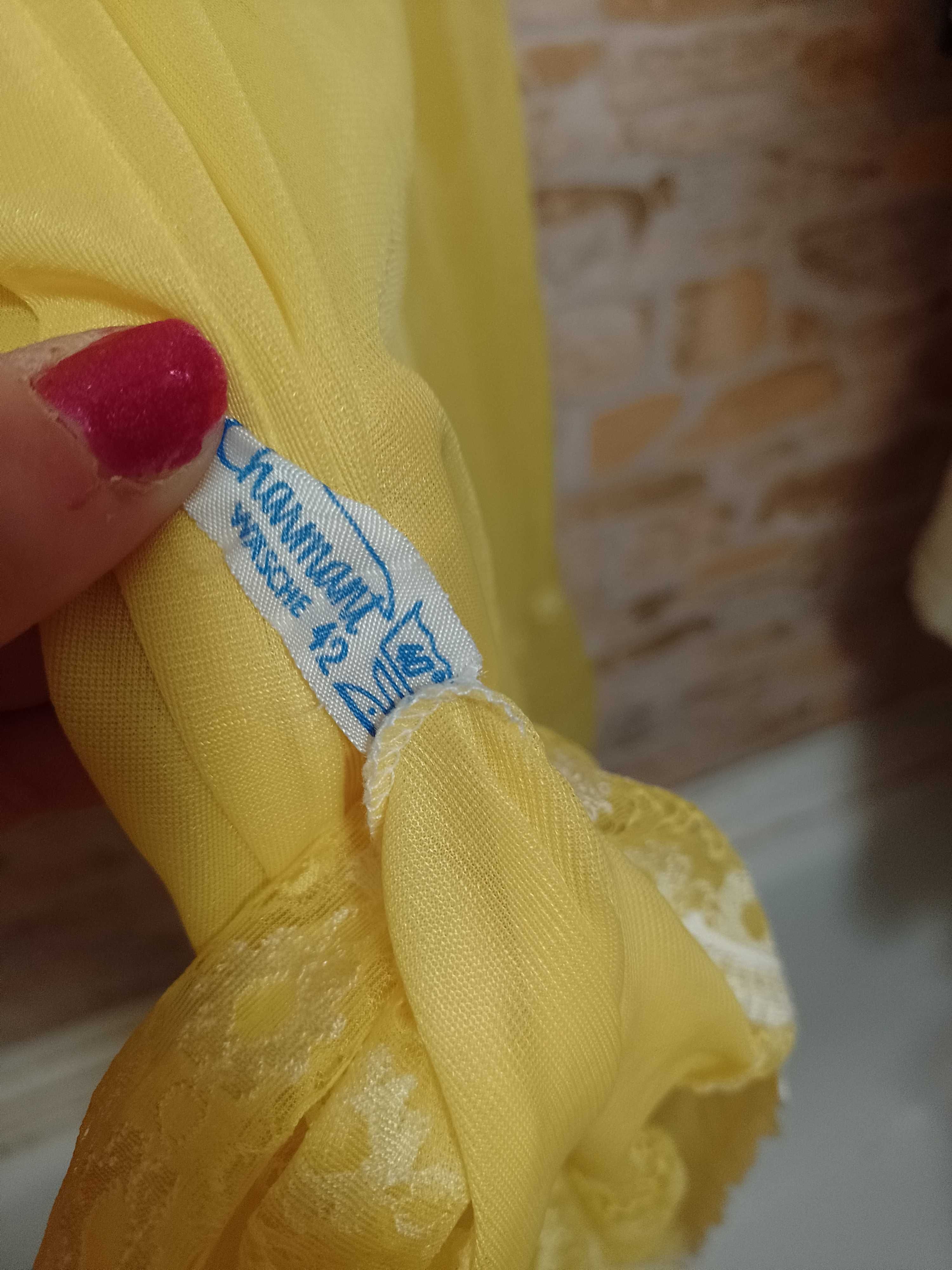 (42/XL) Żółta halka pod sukienkę z Londynu, koszulka nocna