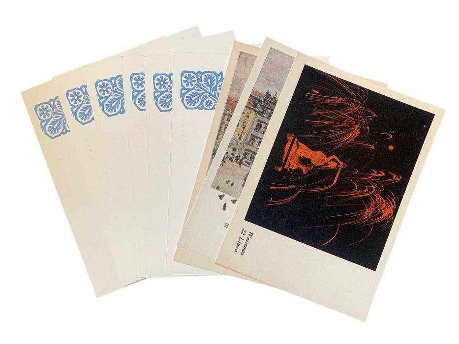 PRL: Pocztówki Warszawa. Syrenka Warszawa 9 sztuk Zestaw 1