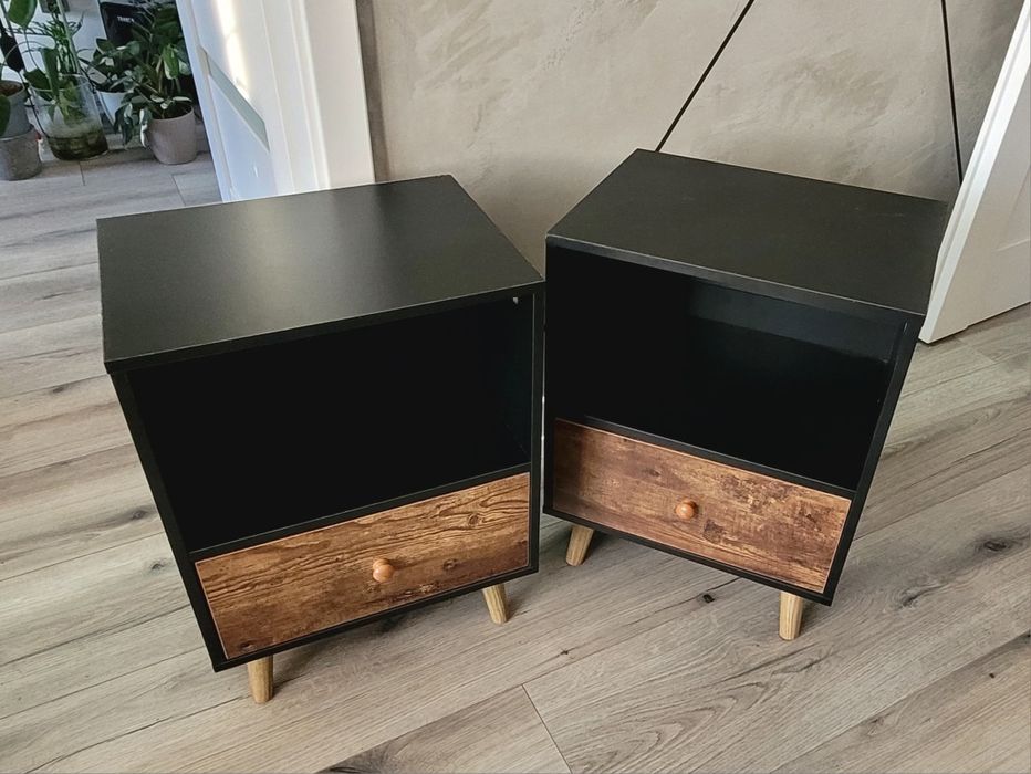 Szafki nocne stolik z szufladami loft skandynawski