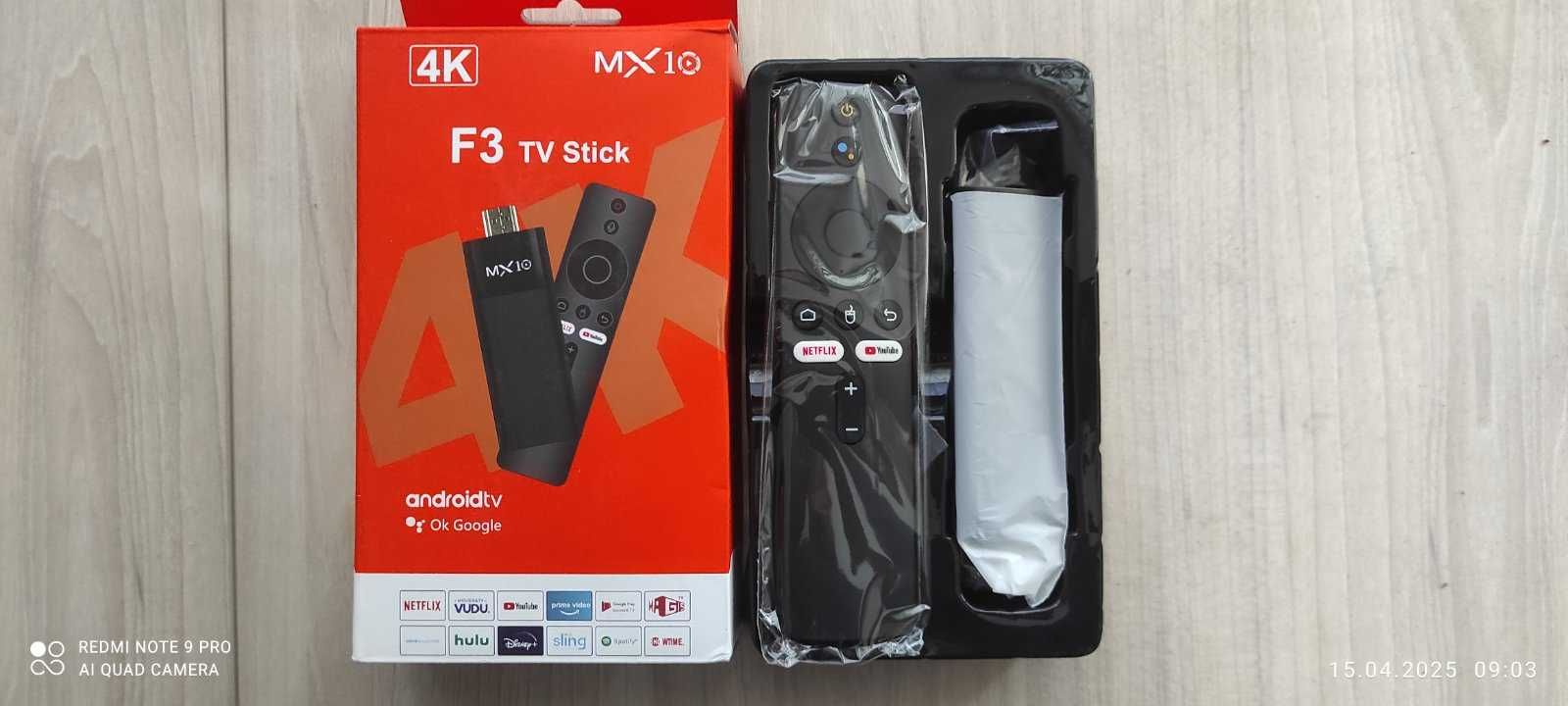 Android SmartTV Box MX10 F3 TV Stick 4K