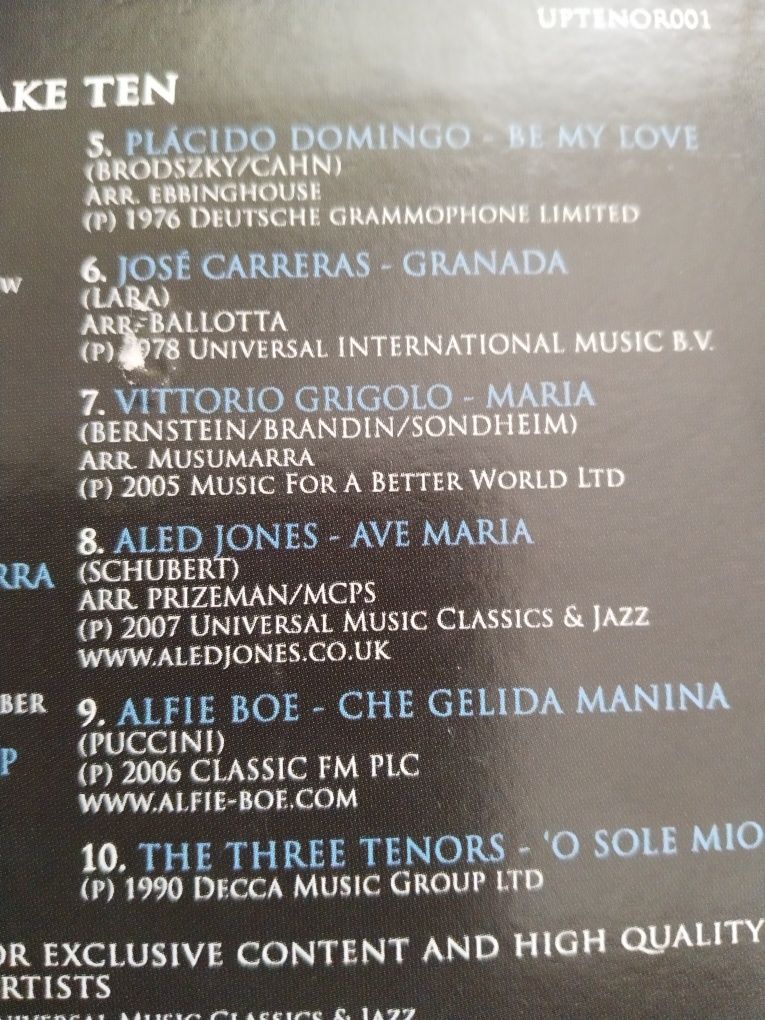 Płyta CD trzech tenorów świata