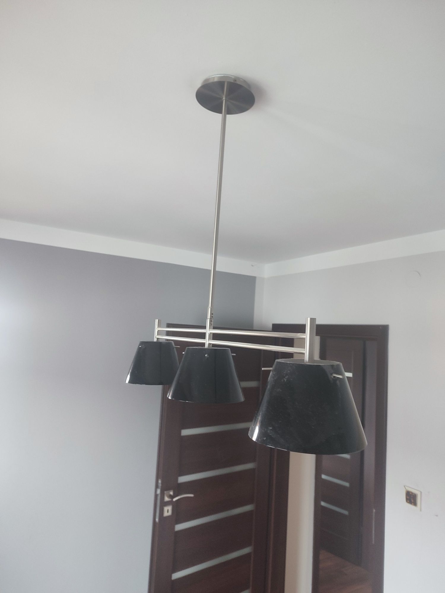 Żyrandol potrójny czarny