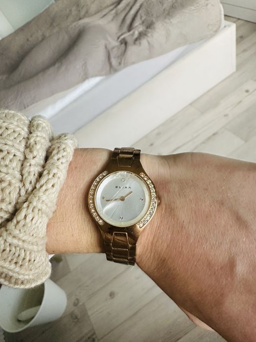 Zegarek Elixa Apart różowe złoto cyrkony w oryginalnym pudełku