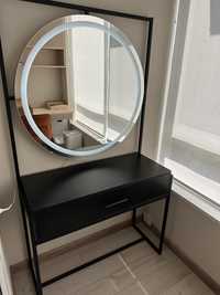 Столик з дзеркалом з підсвіткою (гримерна станція, гримерний столик)