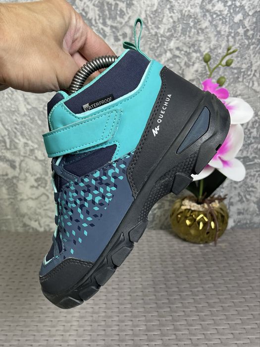 Quechua waterproof ботинки 34 размер детские трекинговые синие