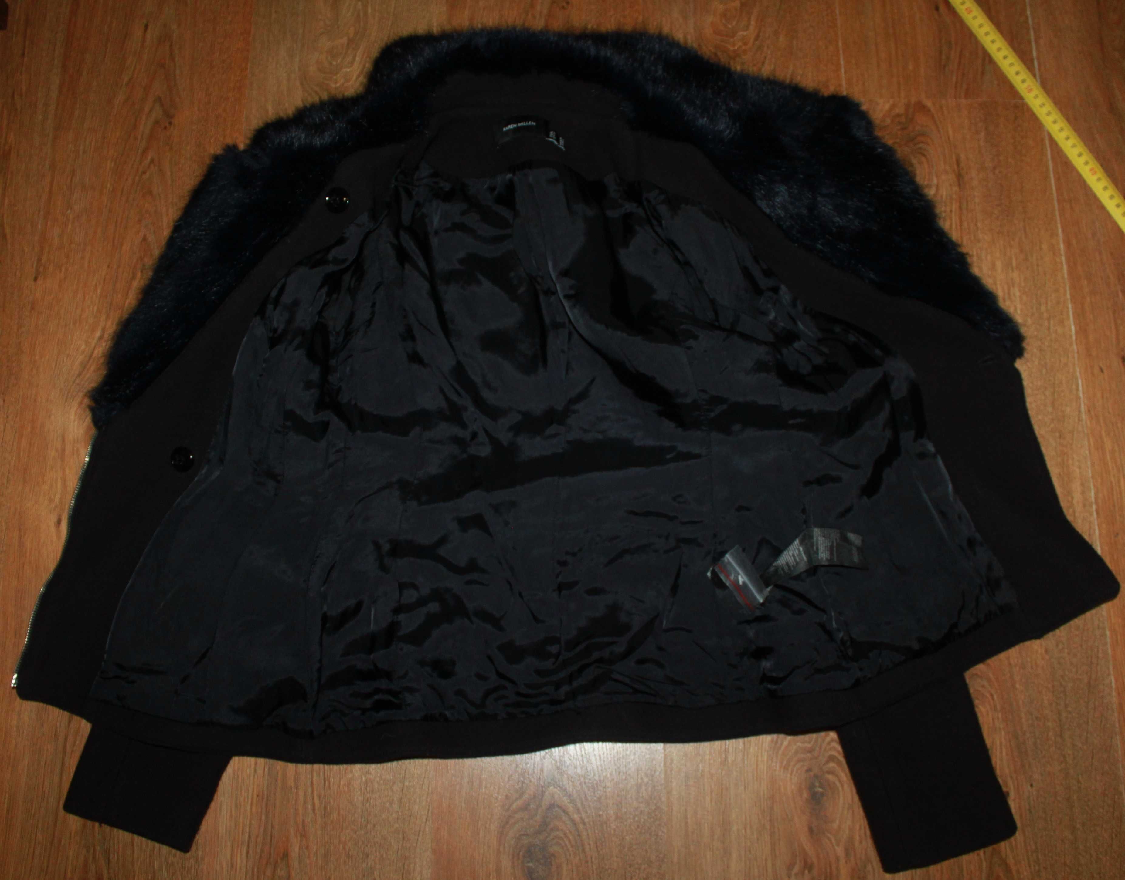 Пальто демисезонное косуха шерсть karen millen (155-164см)