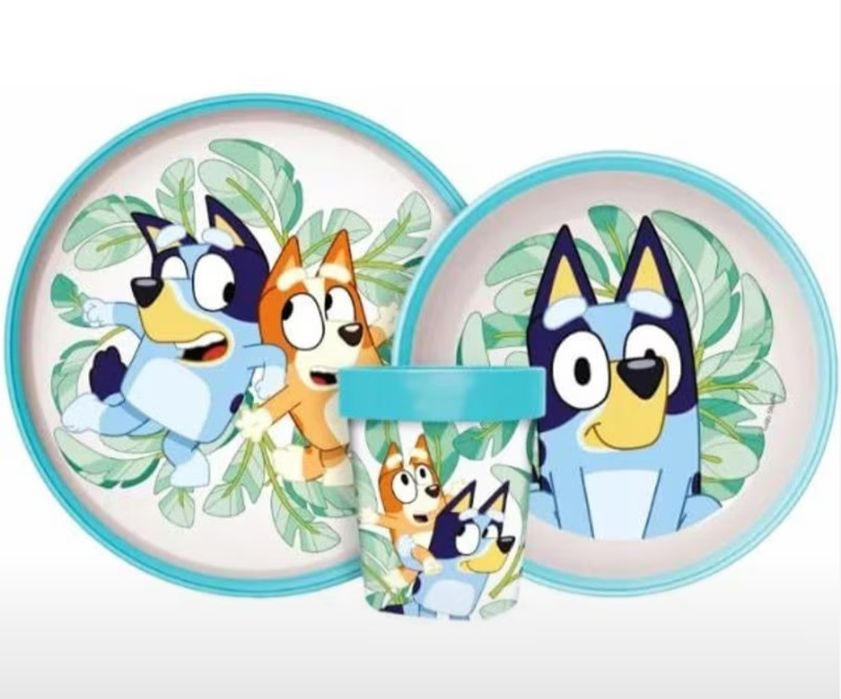 Zestaw naczyń dla dziecka Bluey nowe kubek talerz miska