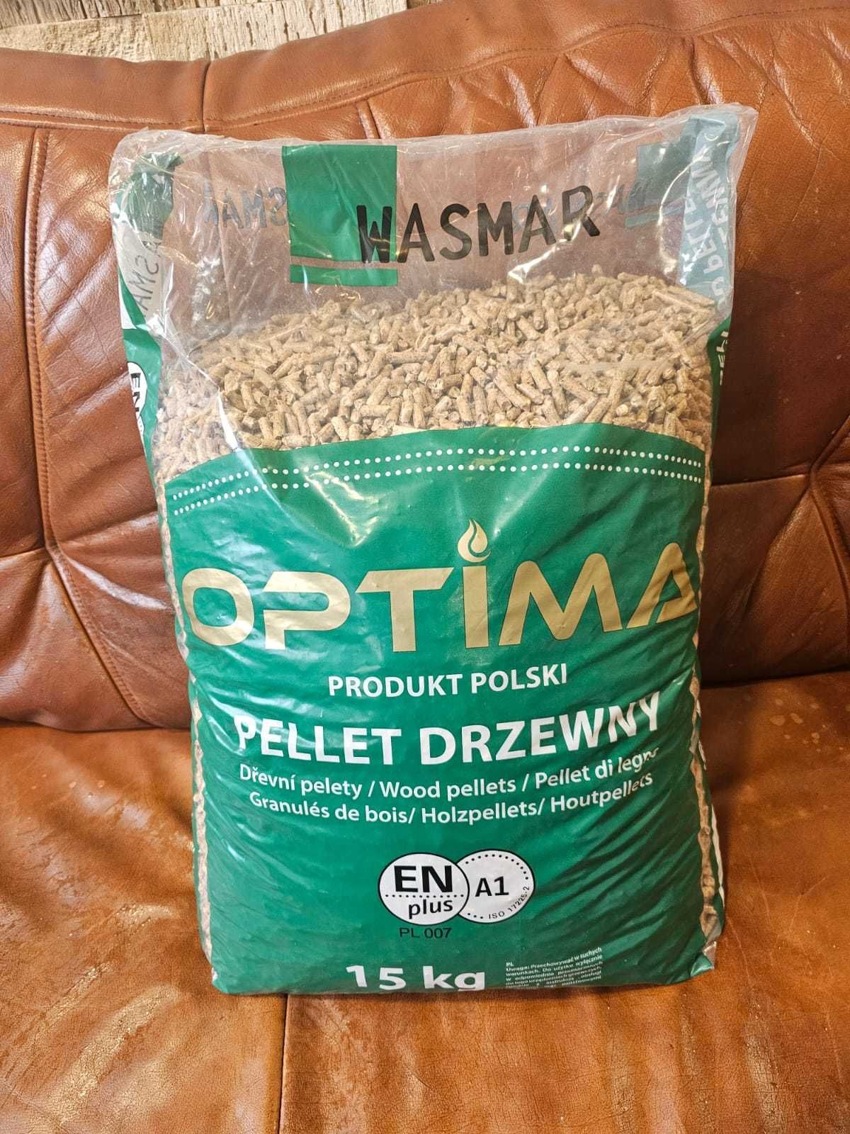 Pellet drzewny Optima A1 ENplus 6mm certyfikowany 975kg paleta