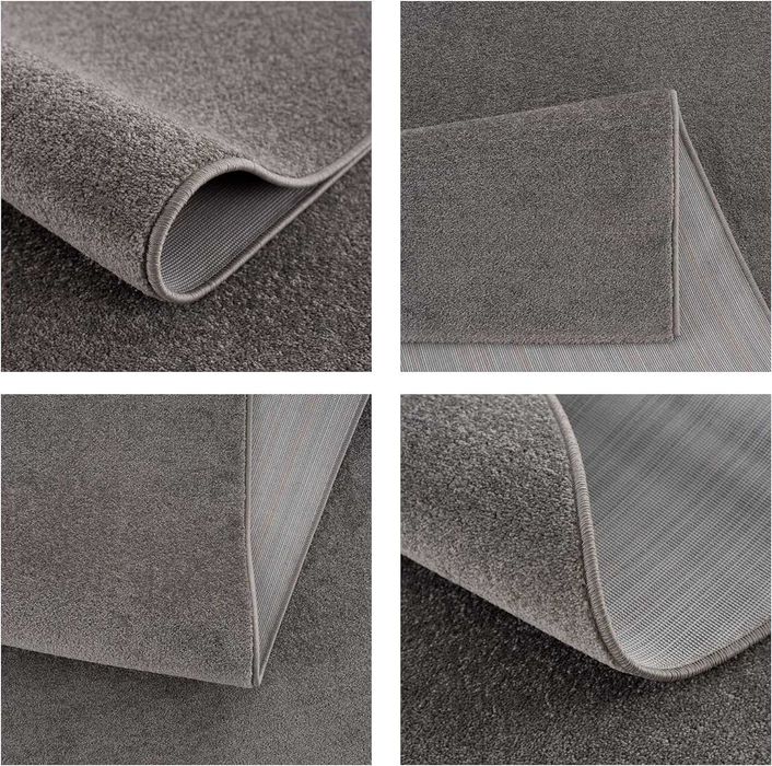 SANAT Dywan z krótkim włosiem 80 cm okrągły szary