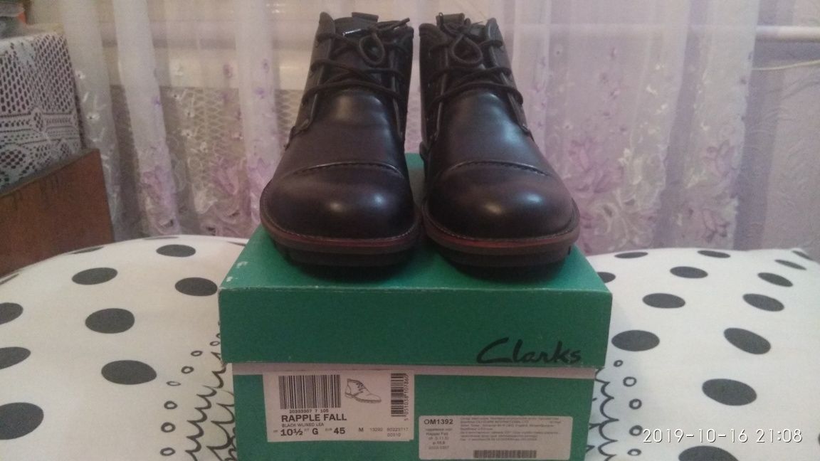 Ботинки Clarks Rapple Fall мужские ботинки (оригинал) 45 р.