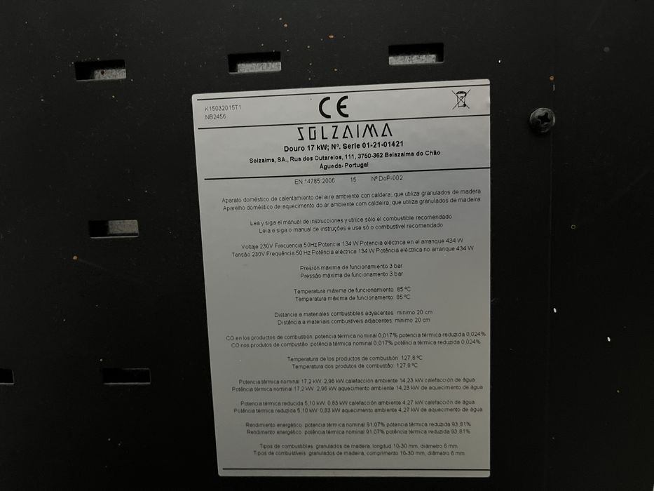 Caldeira pellets Solzaima Douro 17