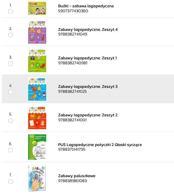 zestaw książek logopedycznych