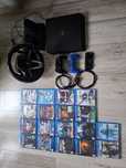 Konsola PS4 Pro, 1TB, 2 pady, kierownica, zestaw gier