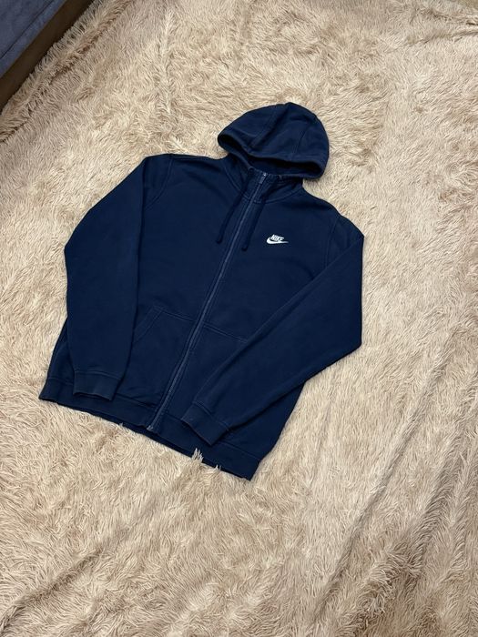 Синяя кофта зипка зип худи nike найк оригинал mini logo L