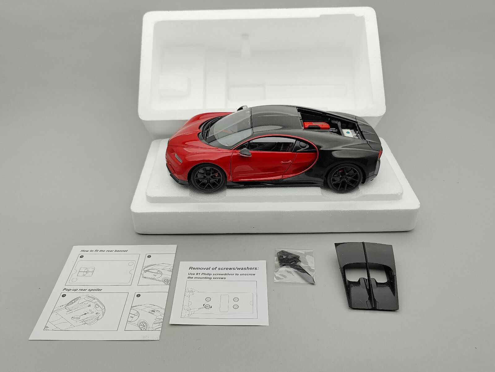 Bugatti Chiron Sport 2019 Italian Red Rot / Carbon Neu 1:18 AUTOart