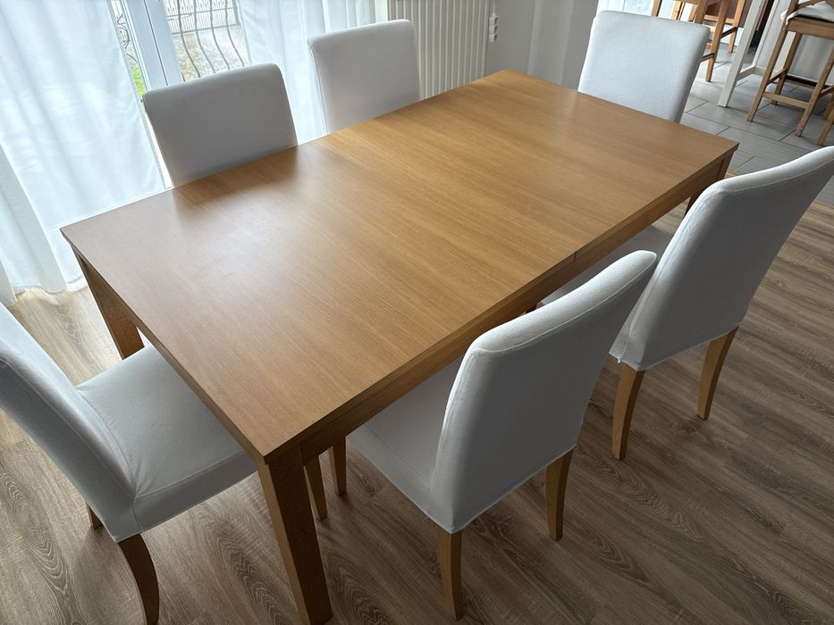Stół Bjursta + krzesła Henriksdal IKEA