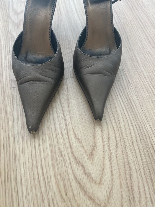 Sapatos salto pequeno, tom dourado, N.36