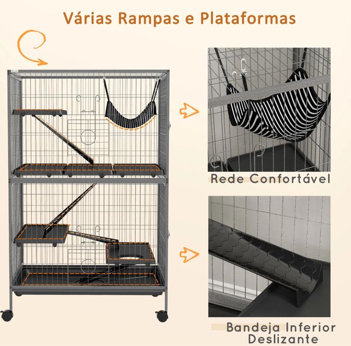 Gaiola grande para Chinchilas - PORTES GRÁTIS