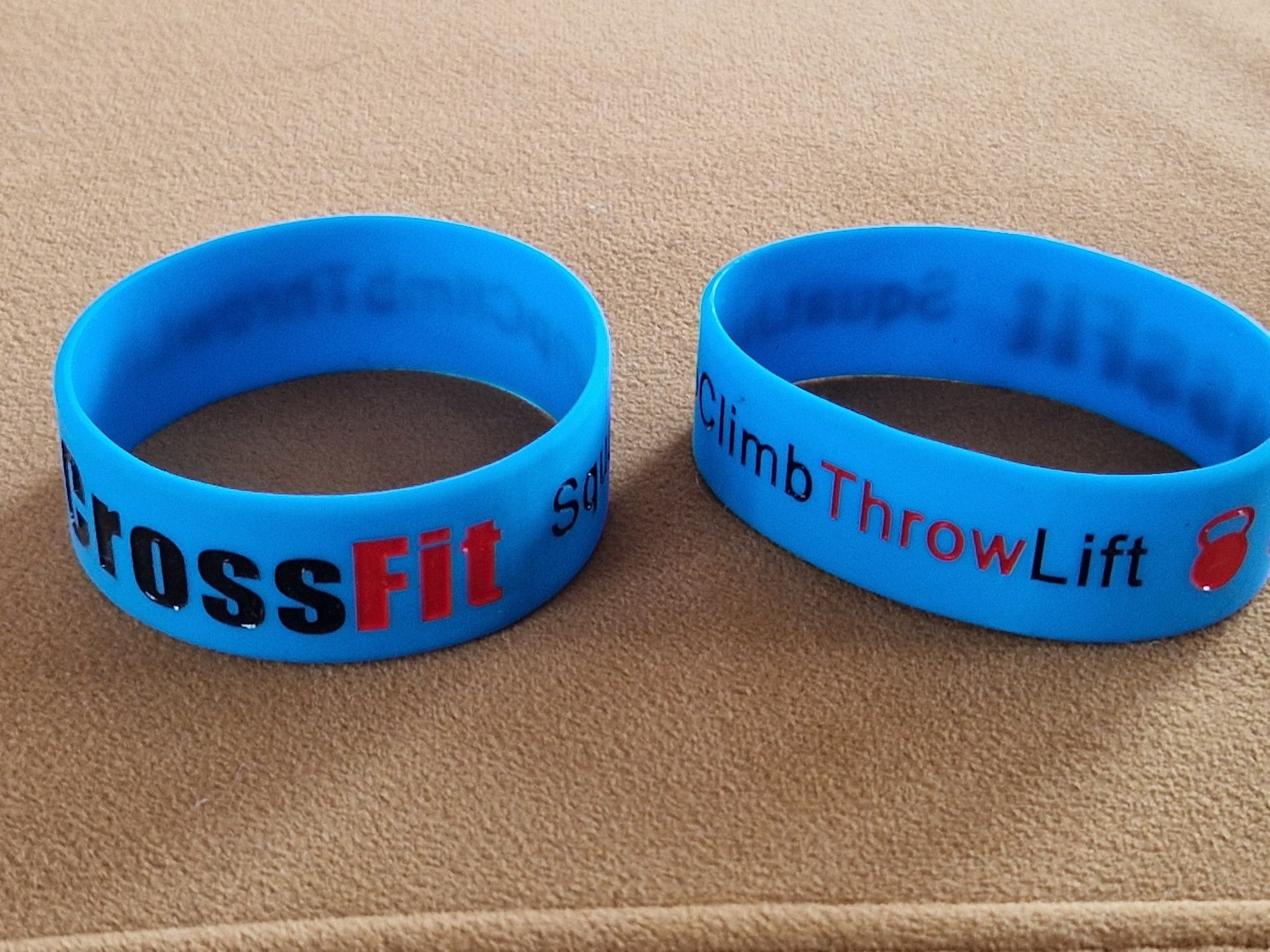 2x opaska na rękę Cross Fit crossfit - niebieska - sylikonowa