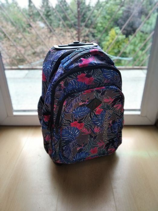 Plecak CoolPack na kółkach walizka niebieski różowy
