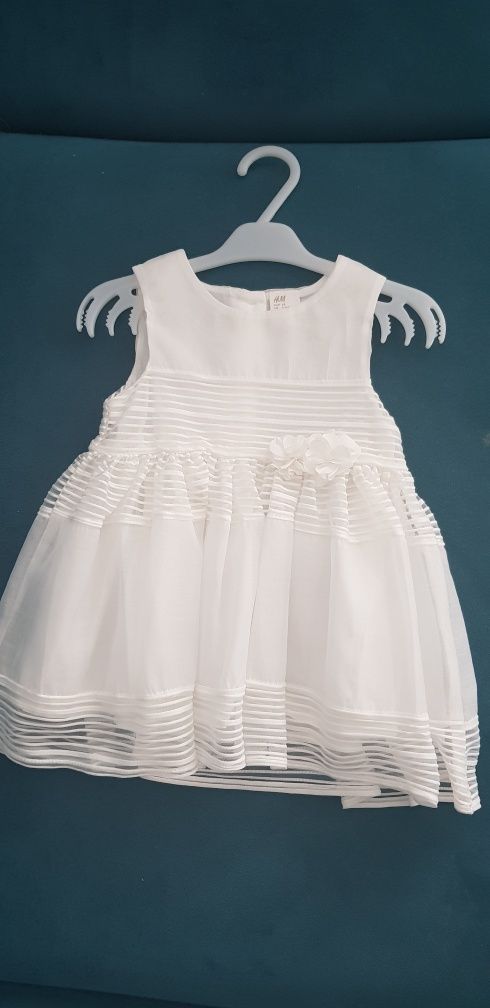 Biała sukienka na chrzest H&M r. 68