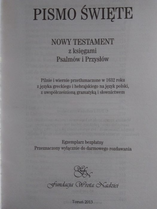 Pismo Święte - Nowy Testament - Dobra Nowina o Jezusie Chrystusie