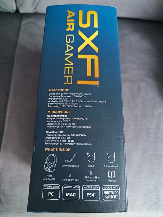 Słuchawki Creative Air Gamer, jak nowe, wysylka