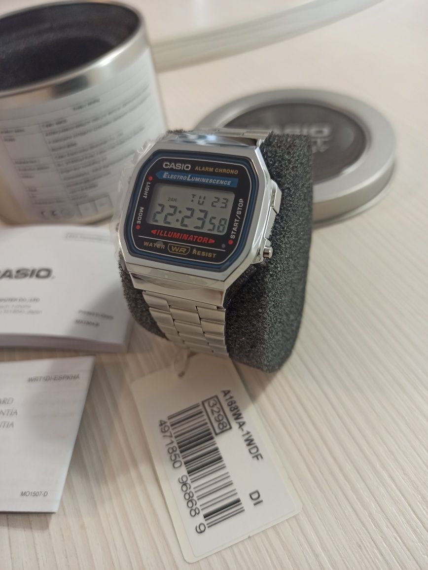 Часы casio A168WA-1W. ОРИГИНАЛ! Касио. Винтаж. Годинник касіо. Новое
