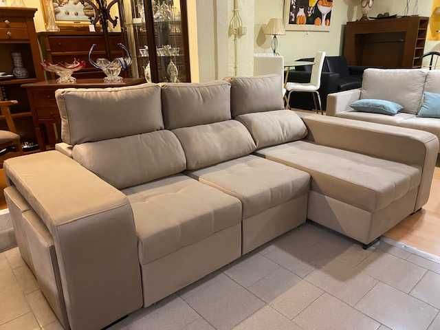 Sofa Chaiselongue + Baú Elevatório + Cama - NOVO - FABRICA