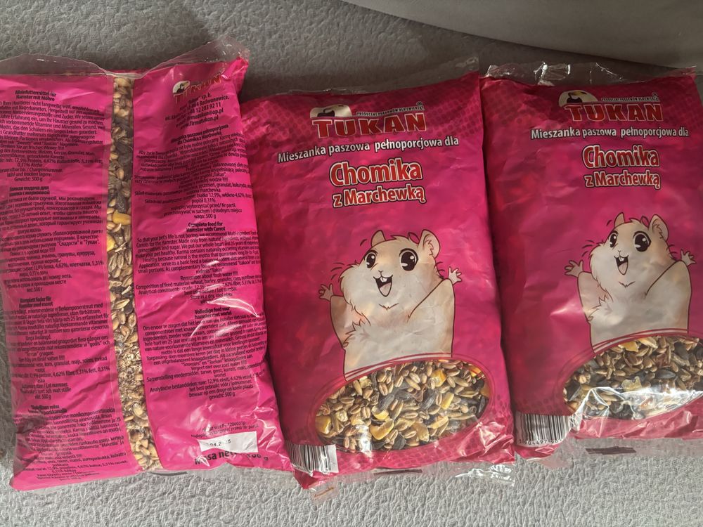 3x Karma dla chomika z marchewką – Tukan – 500g – Nowe!