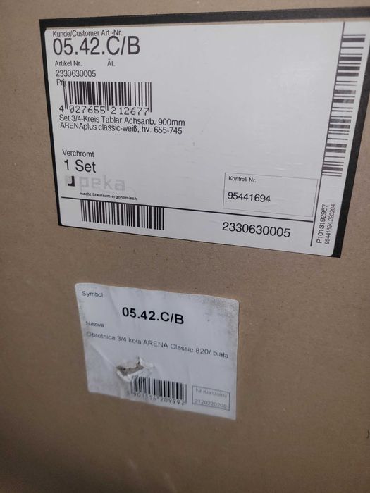 Obrotnica 3/4 koła ARENA Classic 820/ biała PEKA