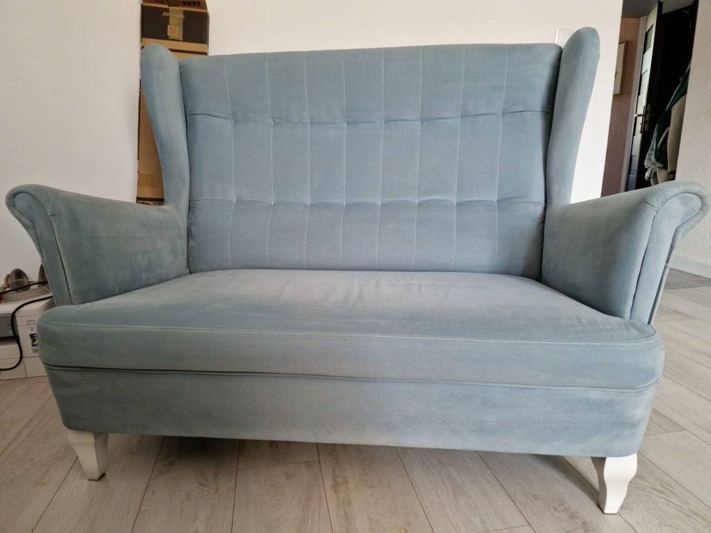 Komplet wypoczynkowy (sofa fotel pufa) w stylu uszak