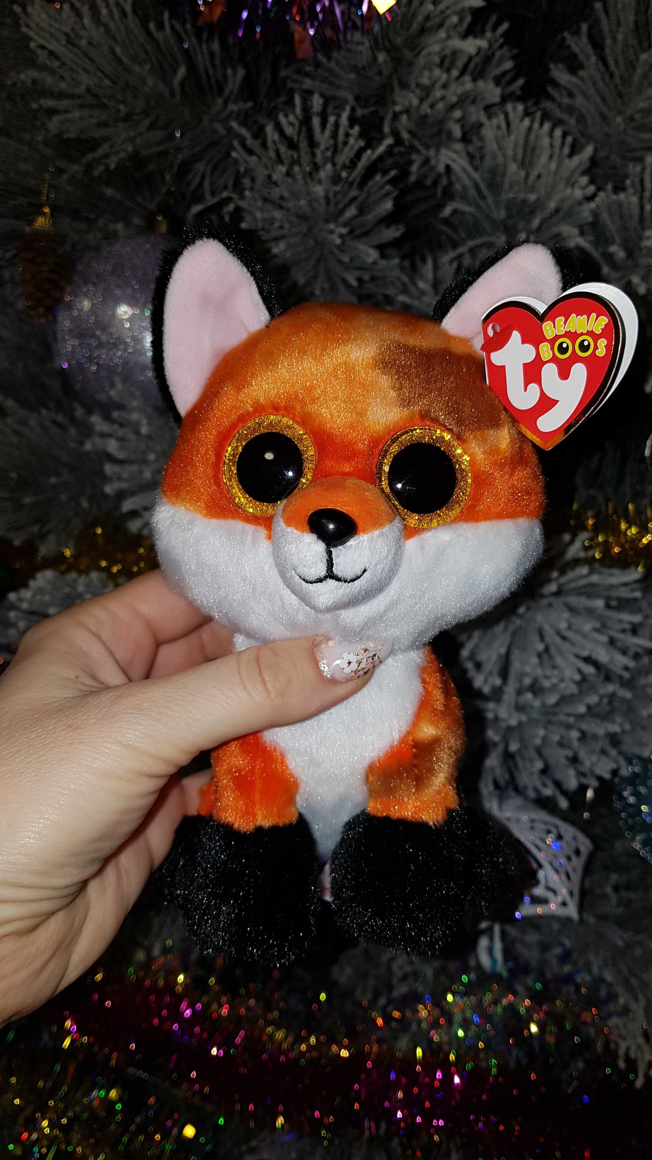 TY Beanie Boos глазастик рыжая лиса, лисенок, лисица MEADOW 15 см